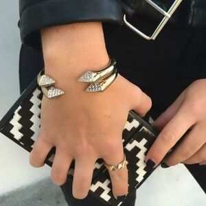 Melinda Maria Silver Sloane Pave Cuff